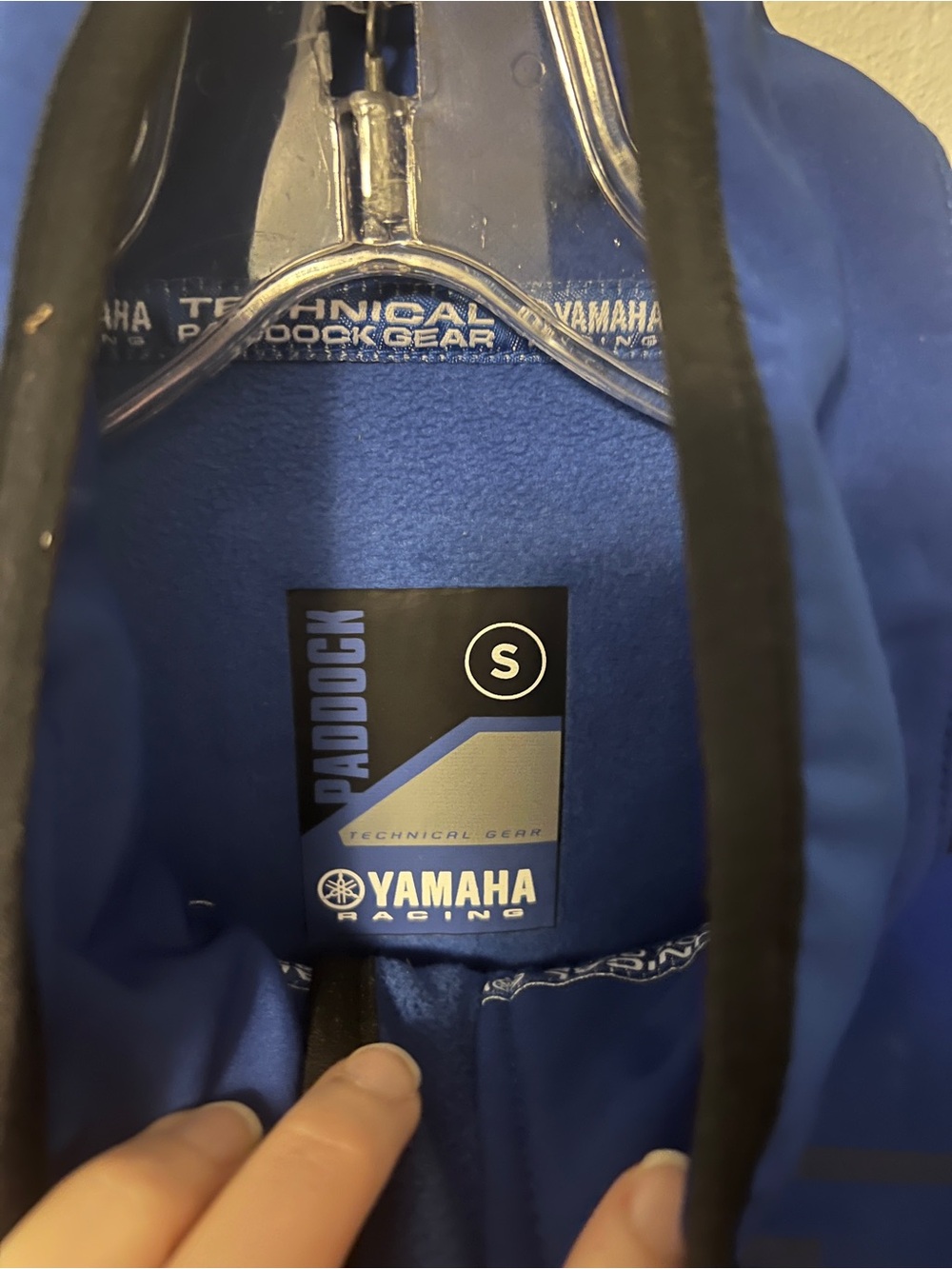 Yamaha Blue and Black Men’s Performance Jacket with White Stripe - Picture 2 of 3